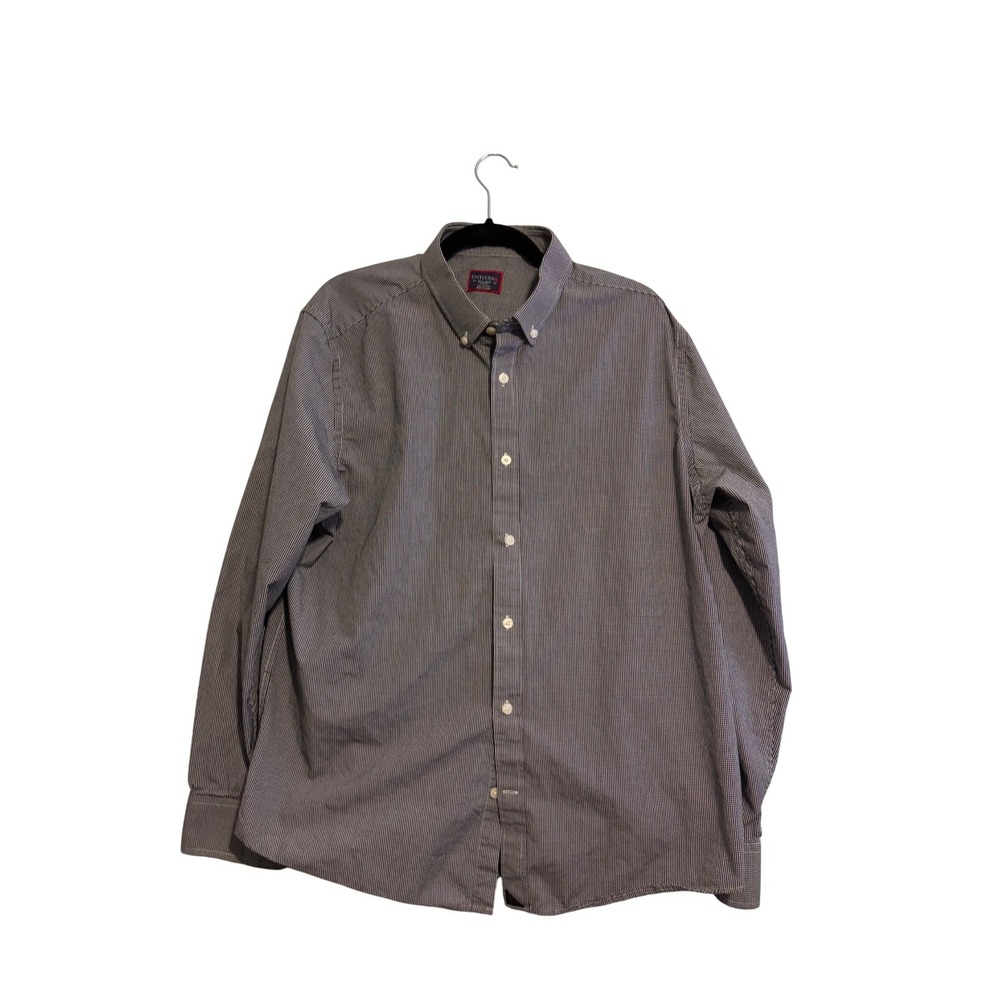 UNTUCKit Mens XX Large Slim Fit Button Down Shirt‎ Gray White Gingham Check